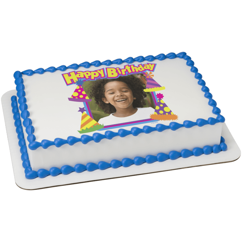 Happy Birthday Party Hats Cake