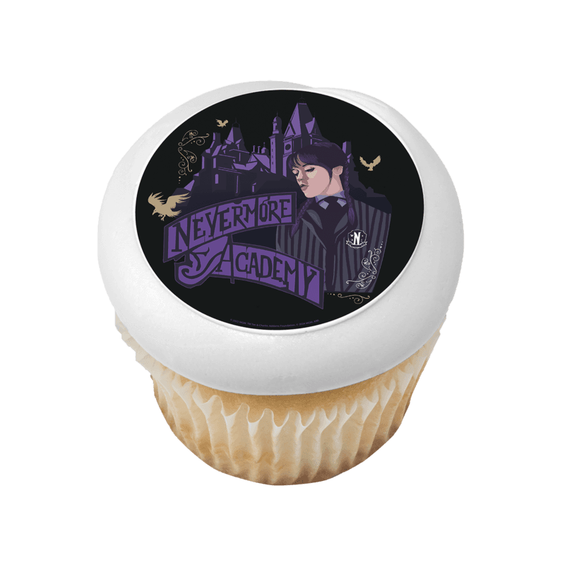 Wednesday Nevermore Academy Cupcake