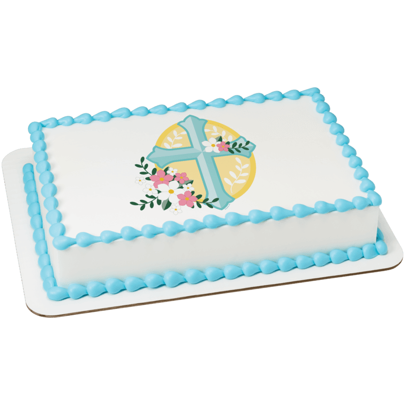 Cross with Flowers Cake