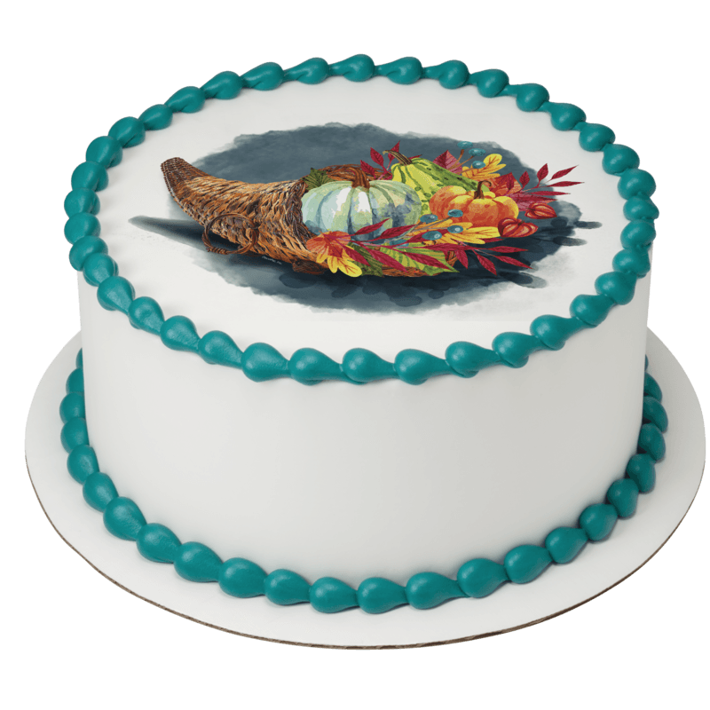 Watercolor Cornucopia Cake