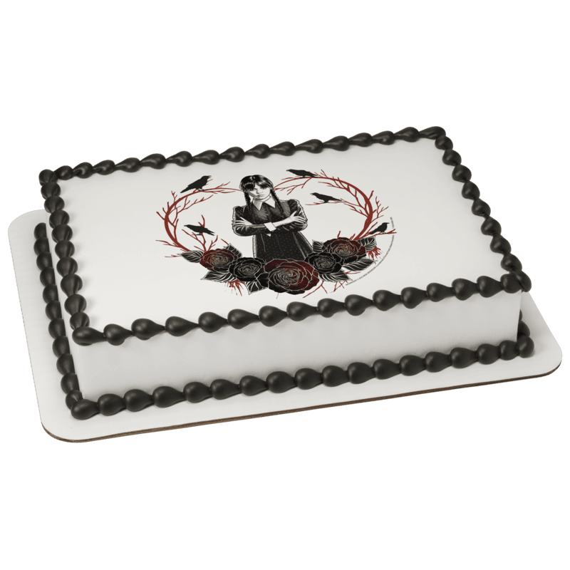 Wednesday Heart & Roses Cake
