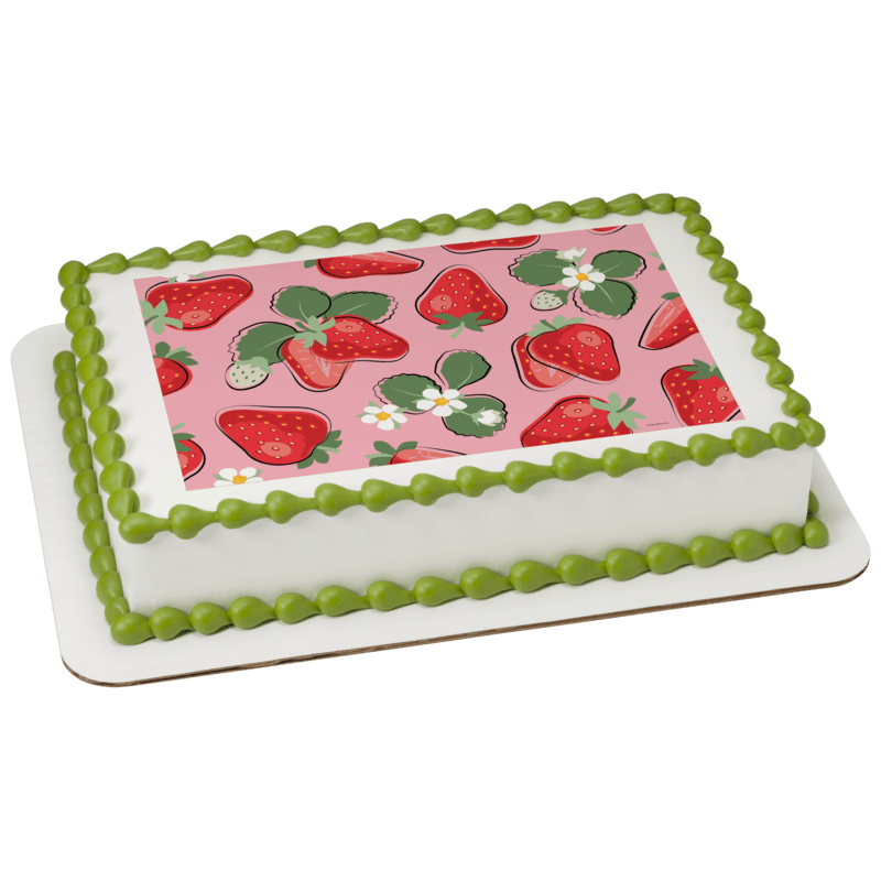 Strawberry Pattern Sheet Cake