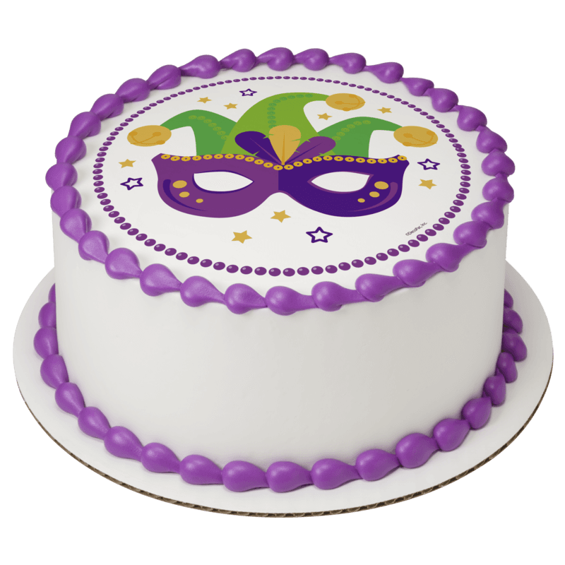 Mardi Gras Mask Cake