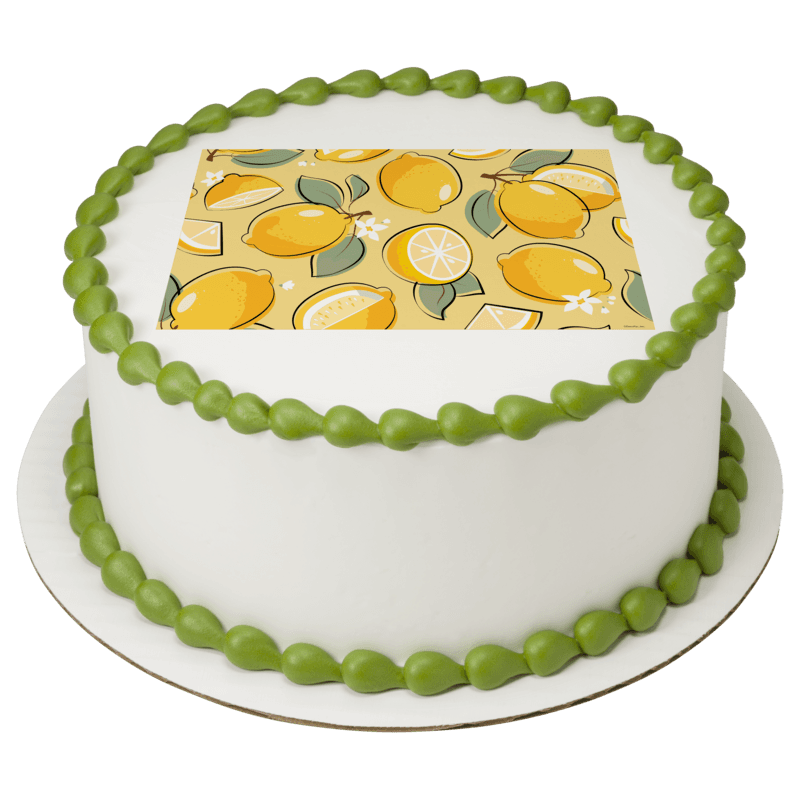 Lemon Pattern Sheet Cake