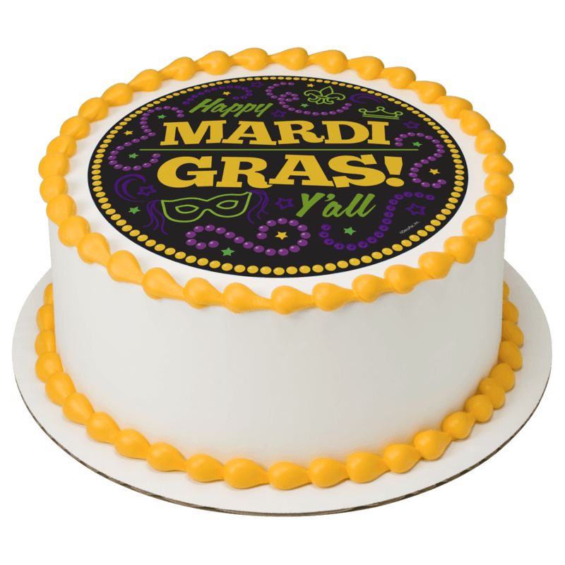 Happy Mardi Gras Y'all Cake
