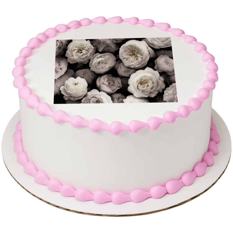 Black & White Floral Cake