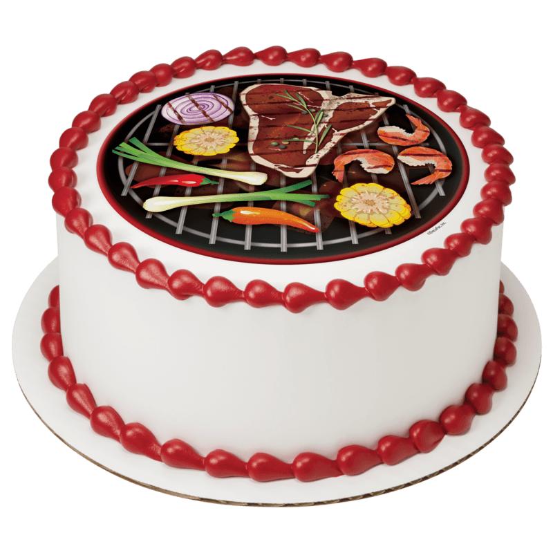 Grill Top With Food Cake