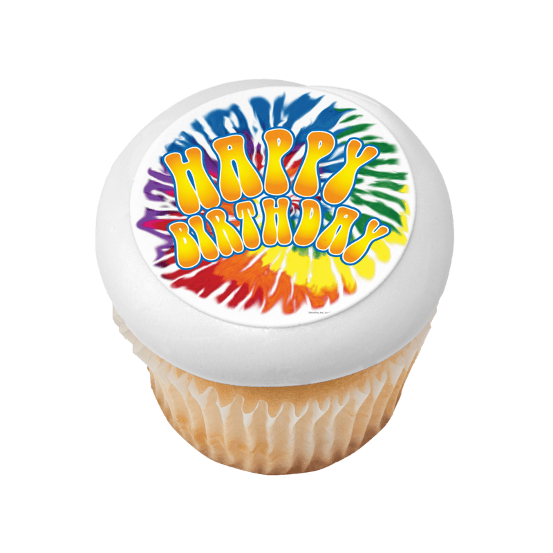 Tie Dye Birthday Cupcake