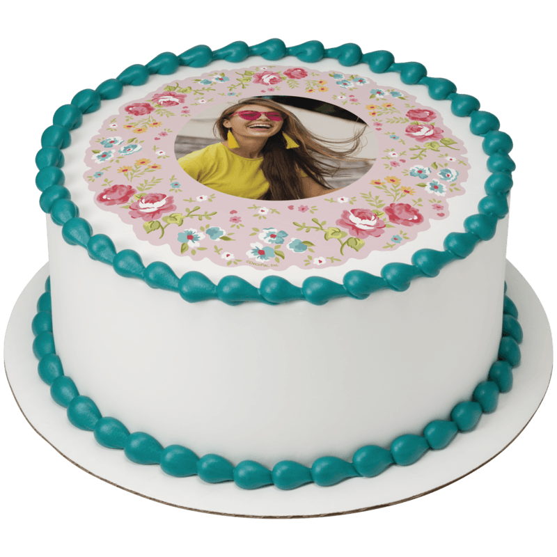 Pink Ditsy Print Cake