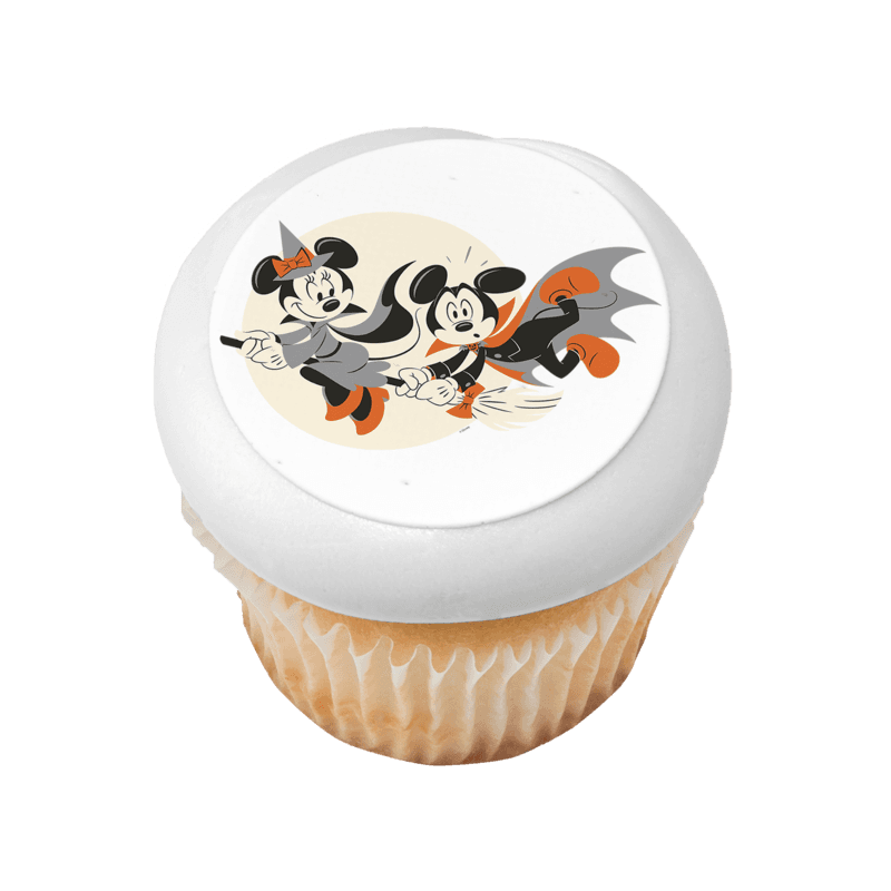 Mickey Mouse and Minnie Mouse Happy Halloween Cupcake