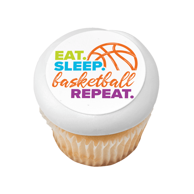 Eat, Sleep, Basketball, Repeat Cupcake