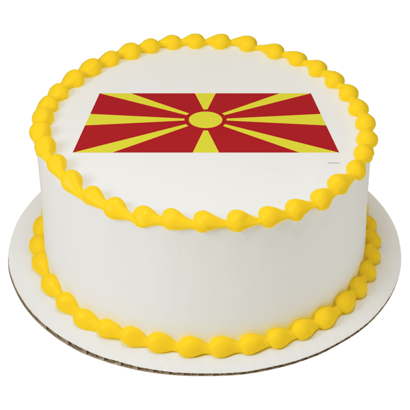 North Macedonia Country Flag Cake