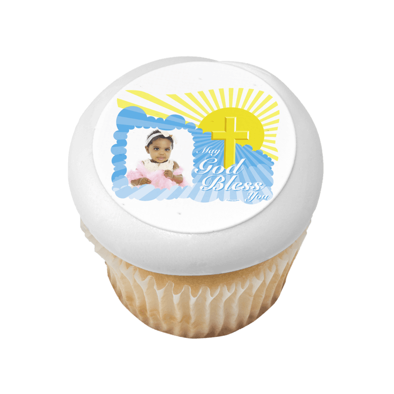 God Bless Cross Cupcake