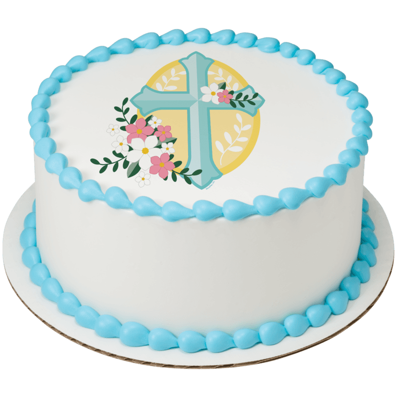 Cross with Flowers Cake