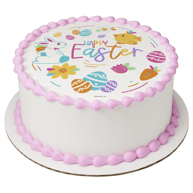 Happy Easter Chick & Bunny Cake
