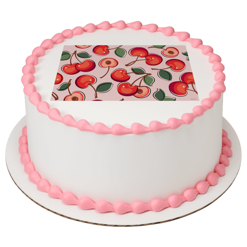 Cherry Pattern Sheet Cake