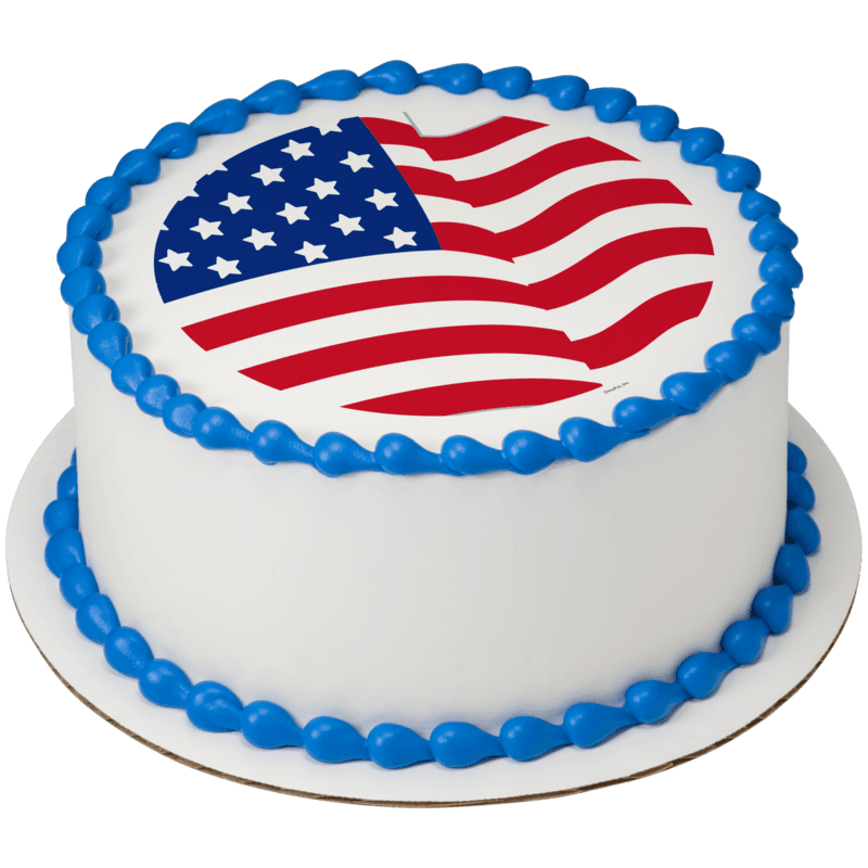 American Flag Round Cake