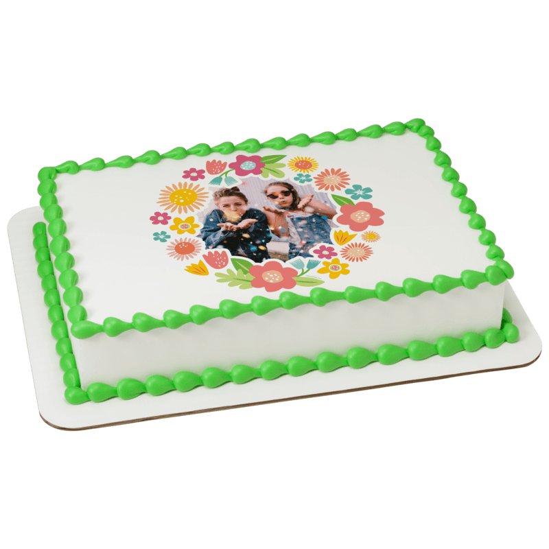 Delicate Florals Wreath Cake