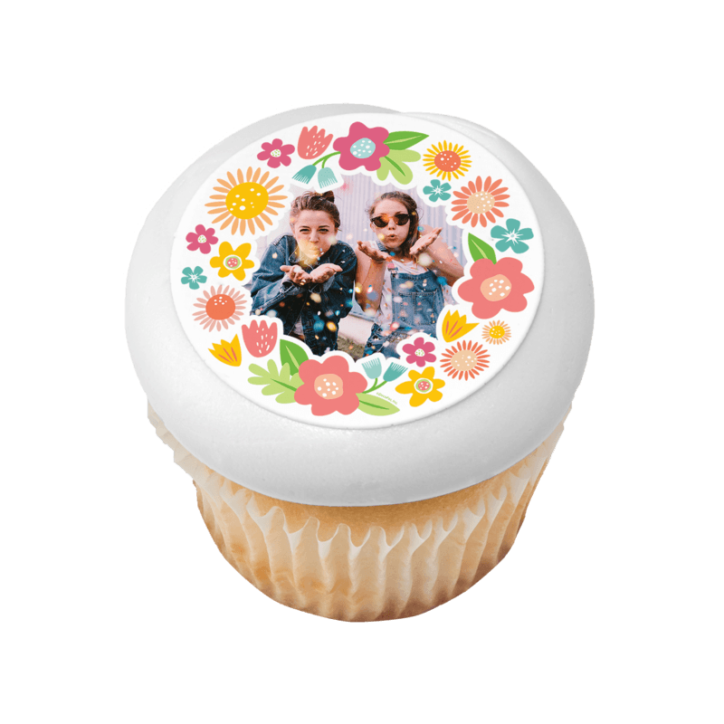 Delicate Florals Wreath Cupcake