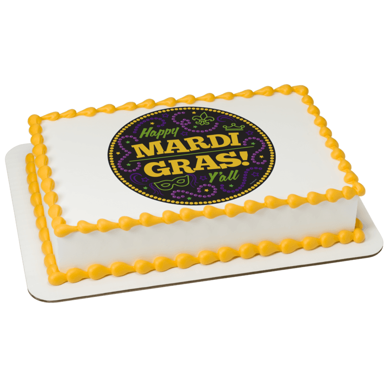 Happy Mardi Gras Y'all Cake