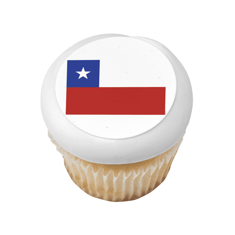 Chile Country Flag Cupcake