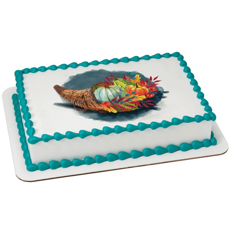 Watercolor Cornucopia Cake
