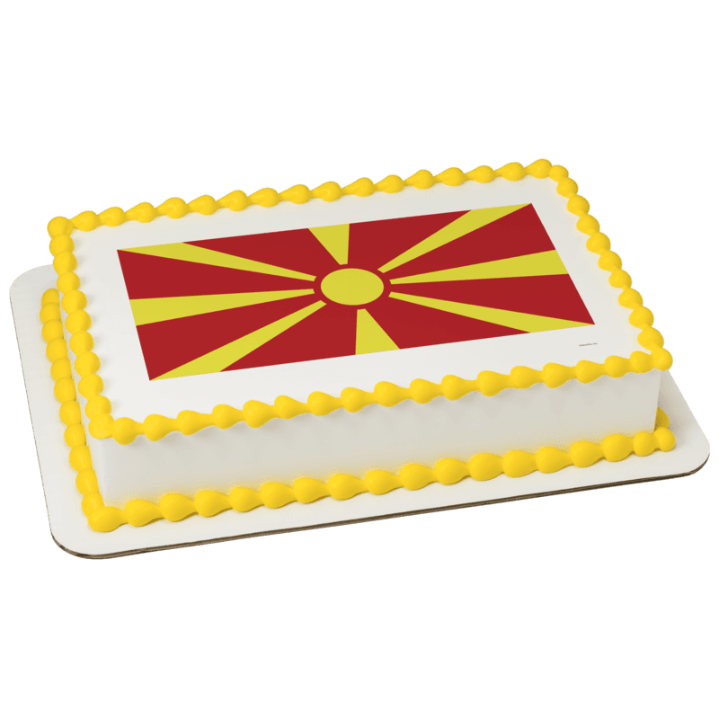 North Macedonia Country Flag Cake