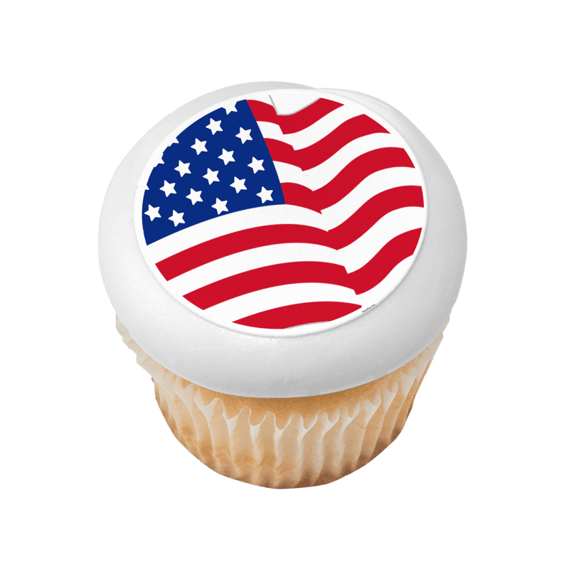 American Flag Round Cupcake