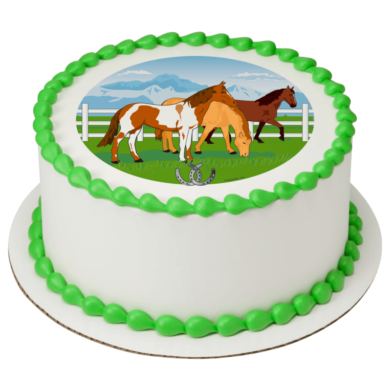 Grazing Horses Cake