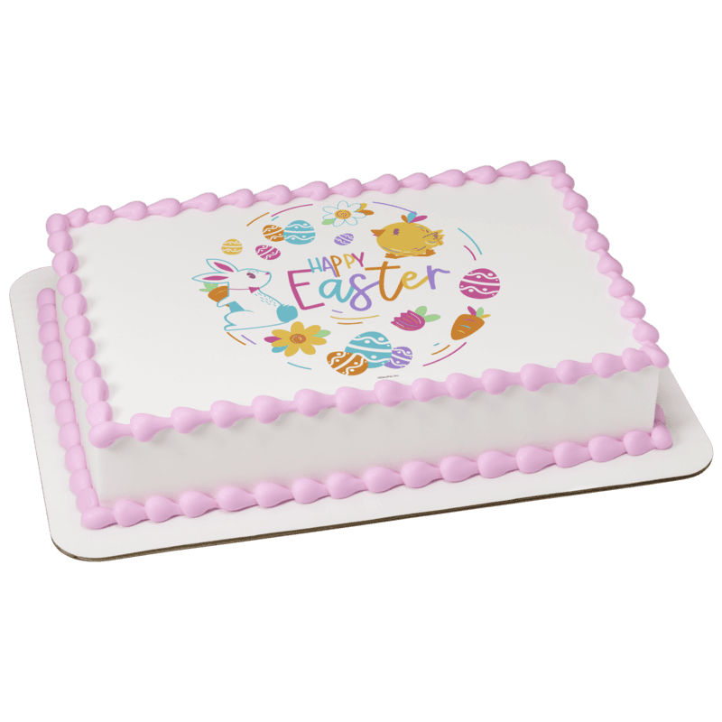 Happy Easter Chick & Bunny Cake